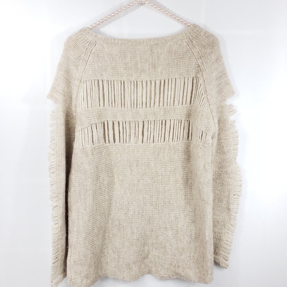 ⛔Pam & Gela Shredded Wool Sweater Ivory P XS - Picture 2 of 7